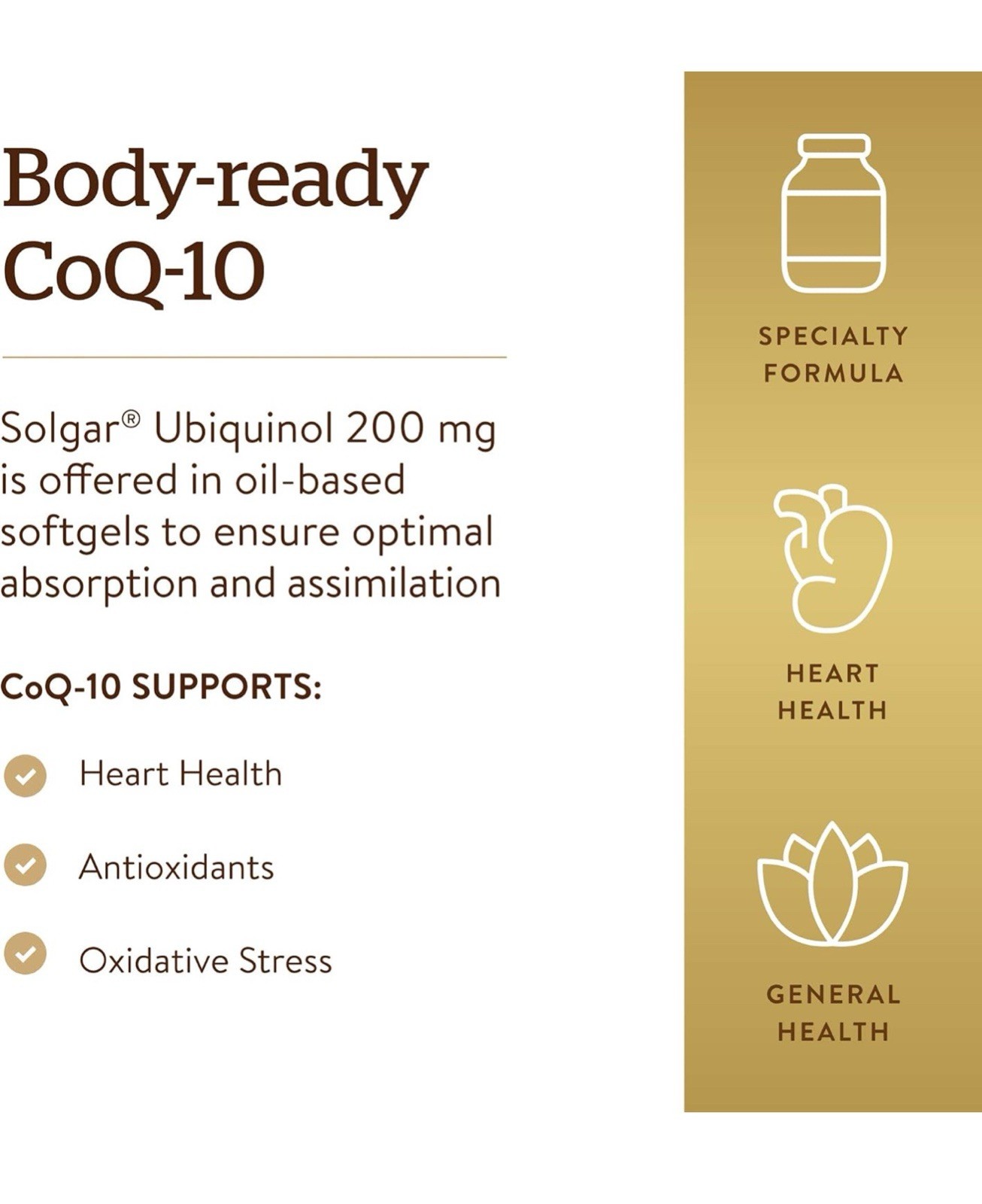 Solgar Ubiquinol 200mg Dietary Supplement 30 Cap 03/2026