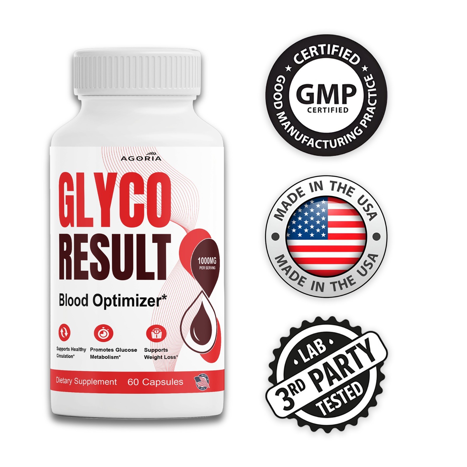 (2 Pack) Glyco Result Advanced Blood Health Support Formula, GlycoResult Pills