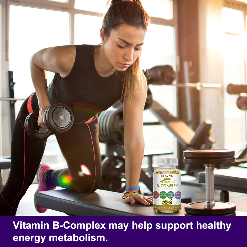 Vitamin B Complex 60 Capsules B1,B2,B3,B5,B6,B7,B9,B12, Immune Support Pills