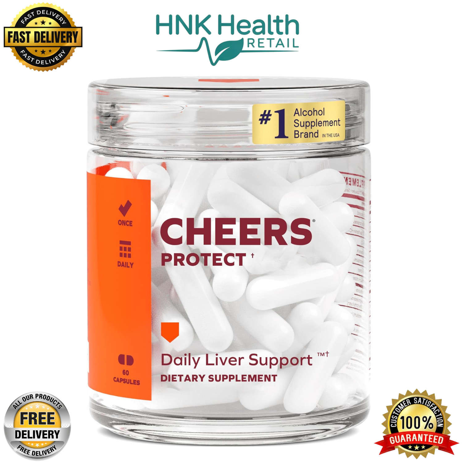 Cheers Protect | Daily Liver Supplement for Drinkers with L-Cysteine, 60 Capsule