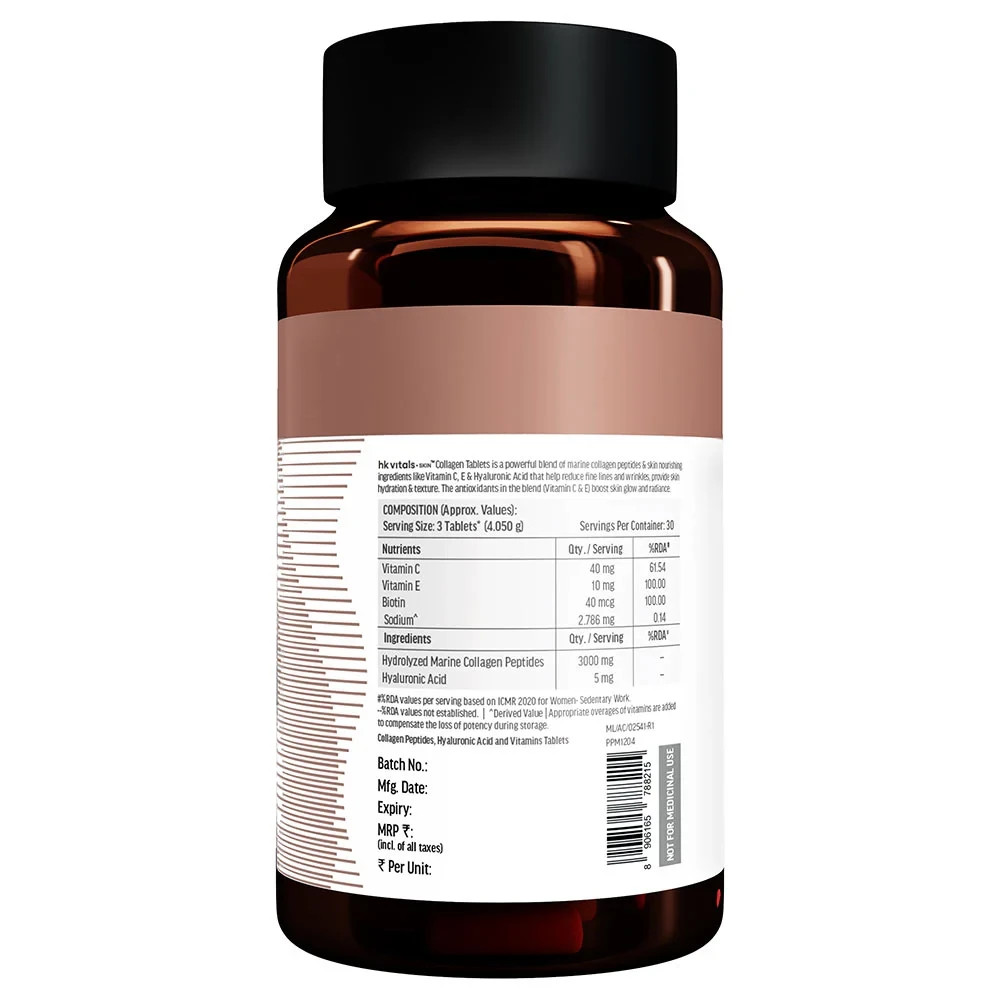 Hk Vitals Skin Marine Collagen For Glowing Skin, 90 Tablets