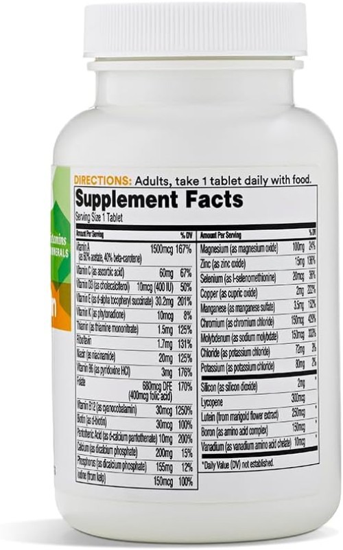 Whole Foods Age 50+ Multivitamin | Lutein, Lycopene & Brain Support, 90 Tabs