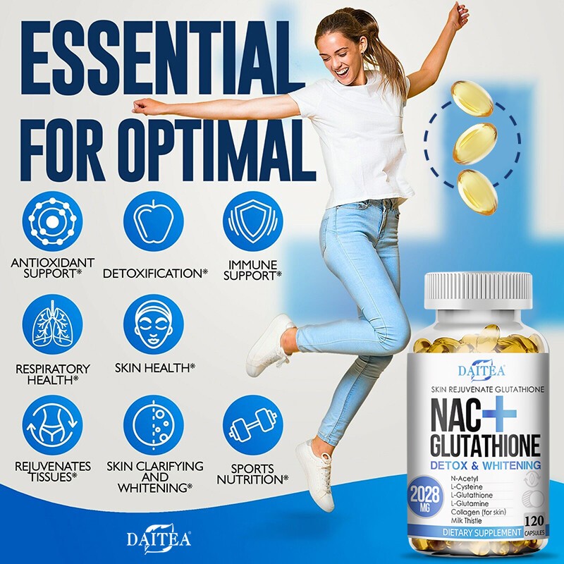 Nac Glutathione Collagen Softgel Skin Whitening Anti-Aging Antioxidant Immune US