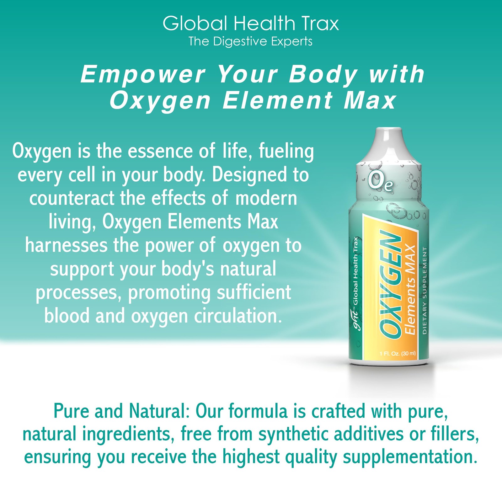 GHT Oxygen Elements Max Liquid Drops in 1 Ounce 1.0 (Pack of 3)