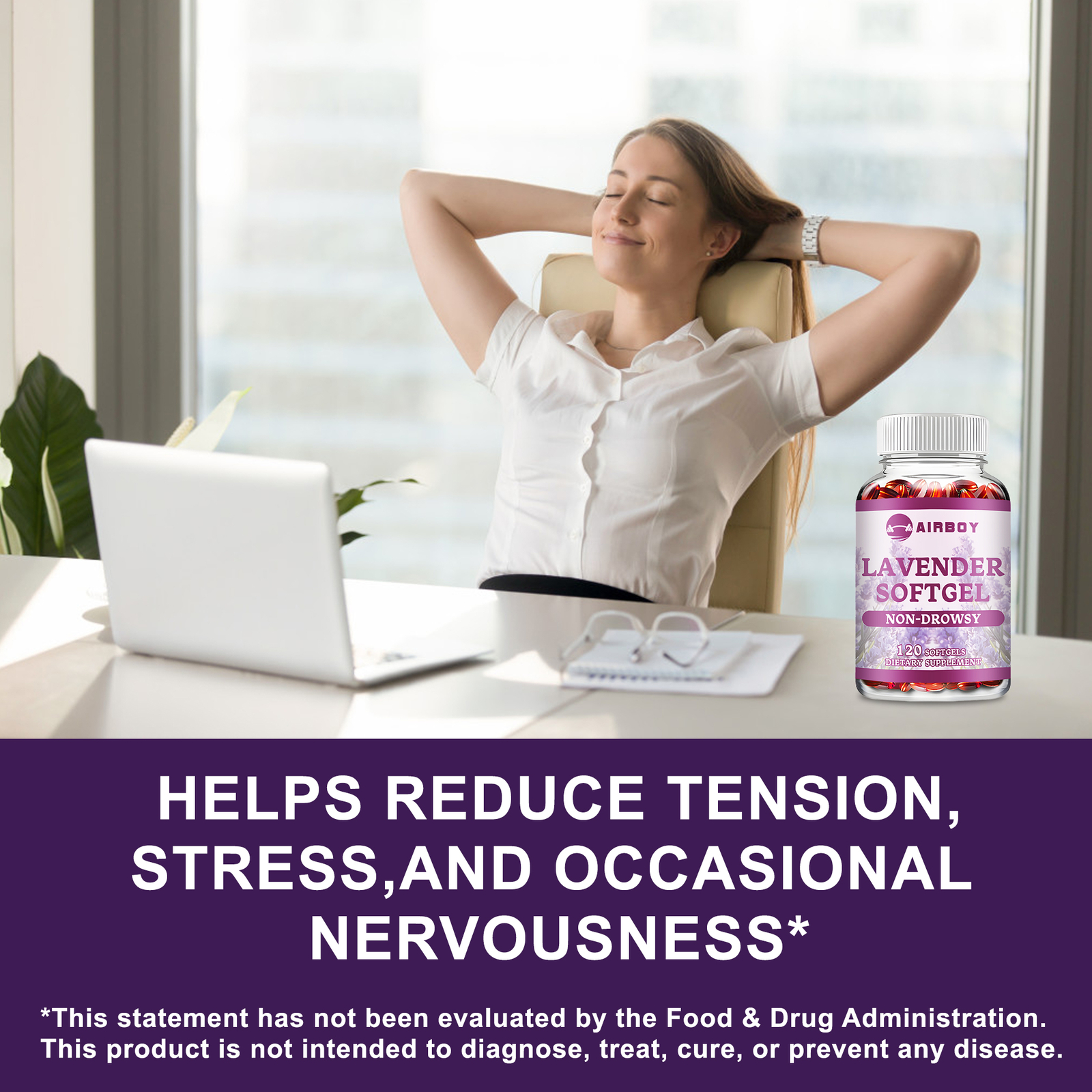 Lavender Capsules 80mg – Natural Stress Relief & Sleep Support, Anxiety Relief