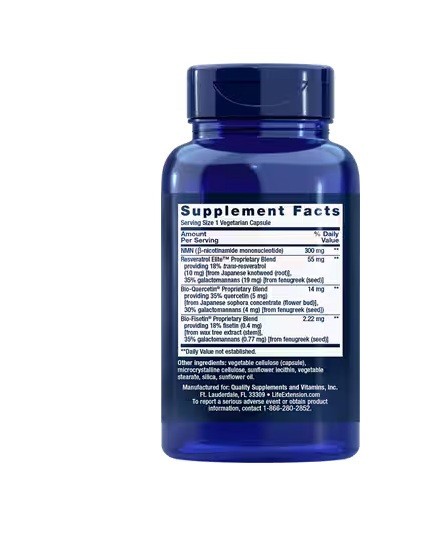 Life Extension NMN Nicotinamide Mononucleotide with Resveratrol Elite 30 VC