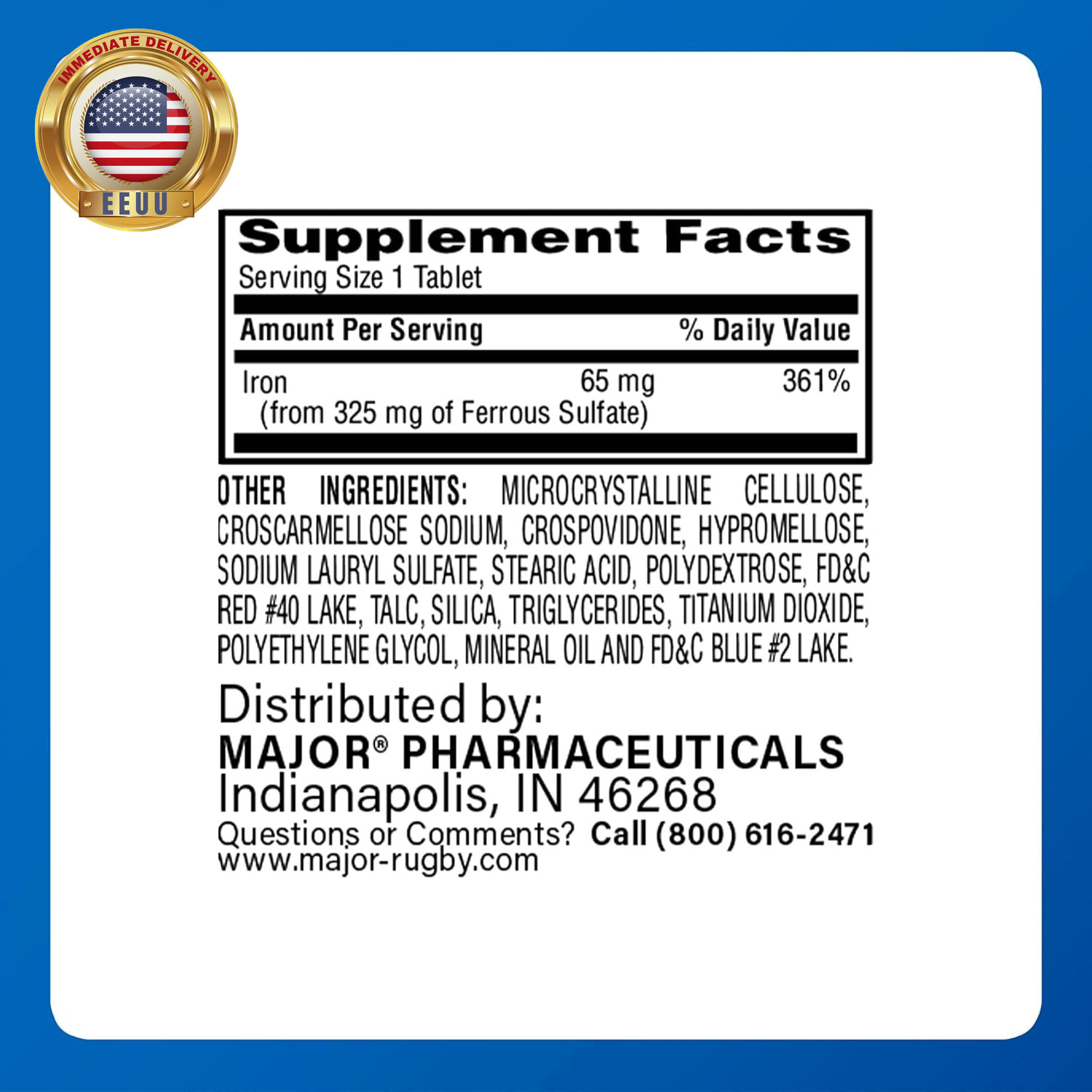 Ferosul – Ferrous Sulfate 325Mg Tablets with 65Mg of Elemental Iron – Iron Suppl