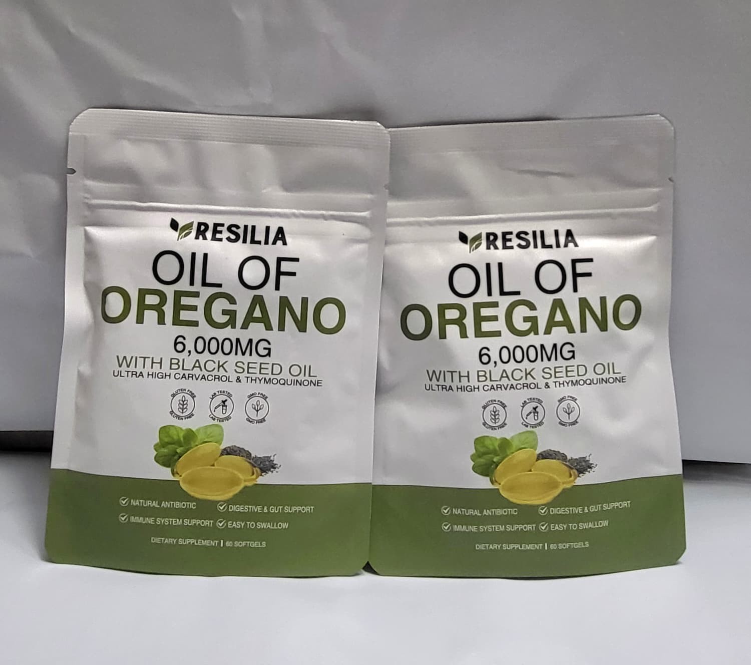 2 Pk 2 in 1 Oil of Oregano & Black Seed Softgels with Carvacrol , Immune Support