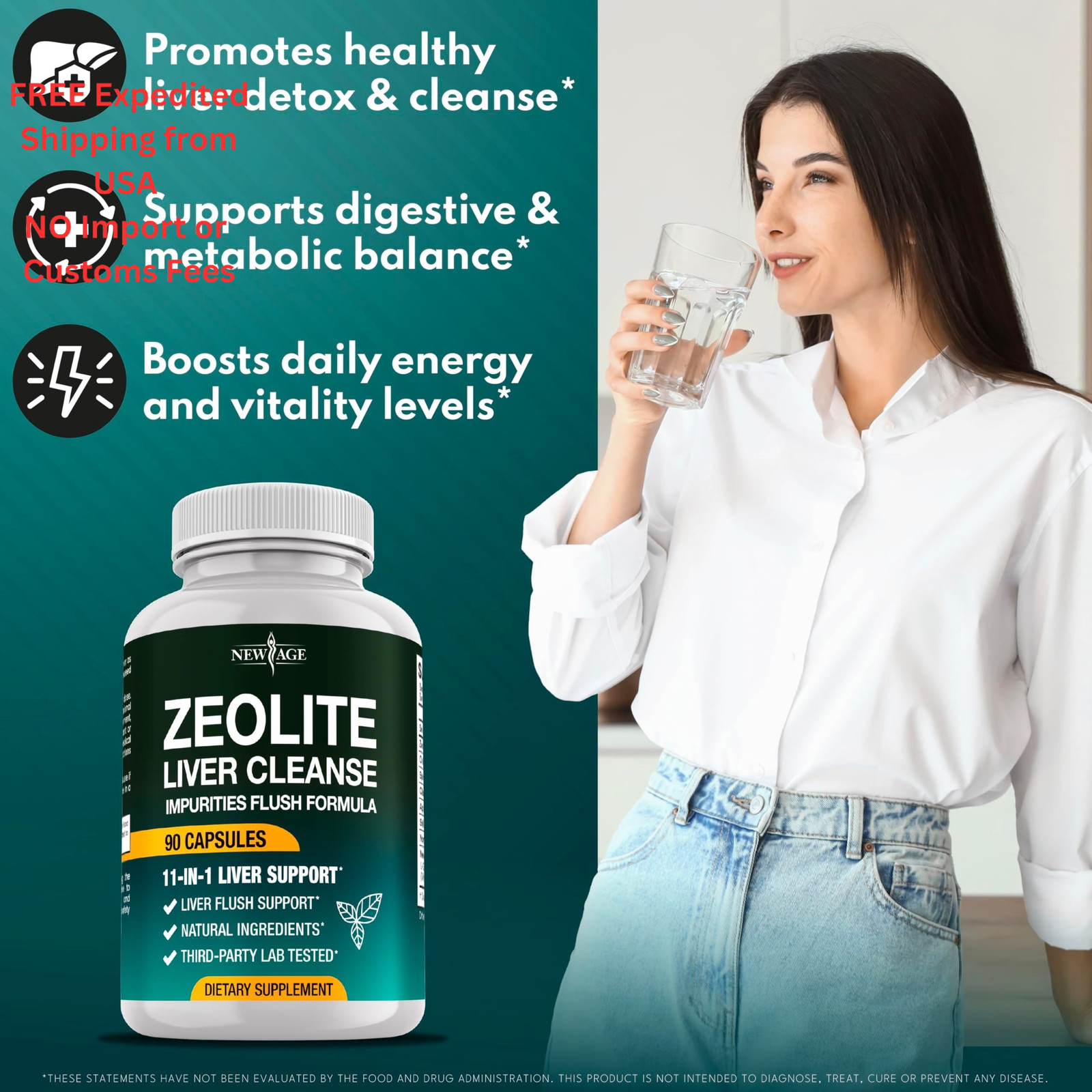 NEW AGE Liver Cleanse & Repair – Help Support Gut 90 Count (Pack of 3)