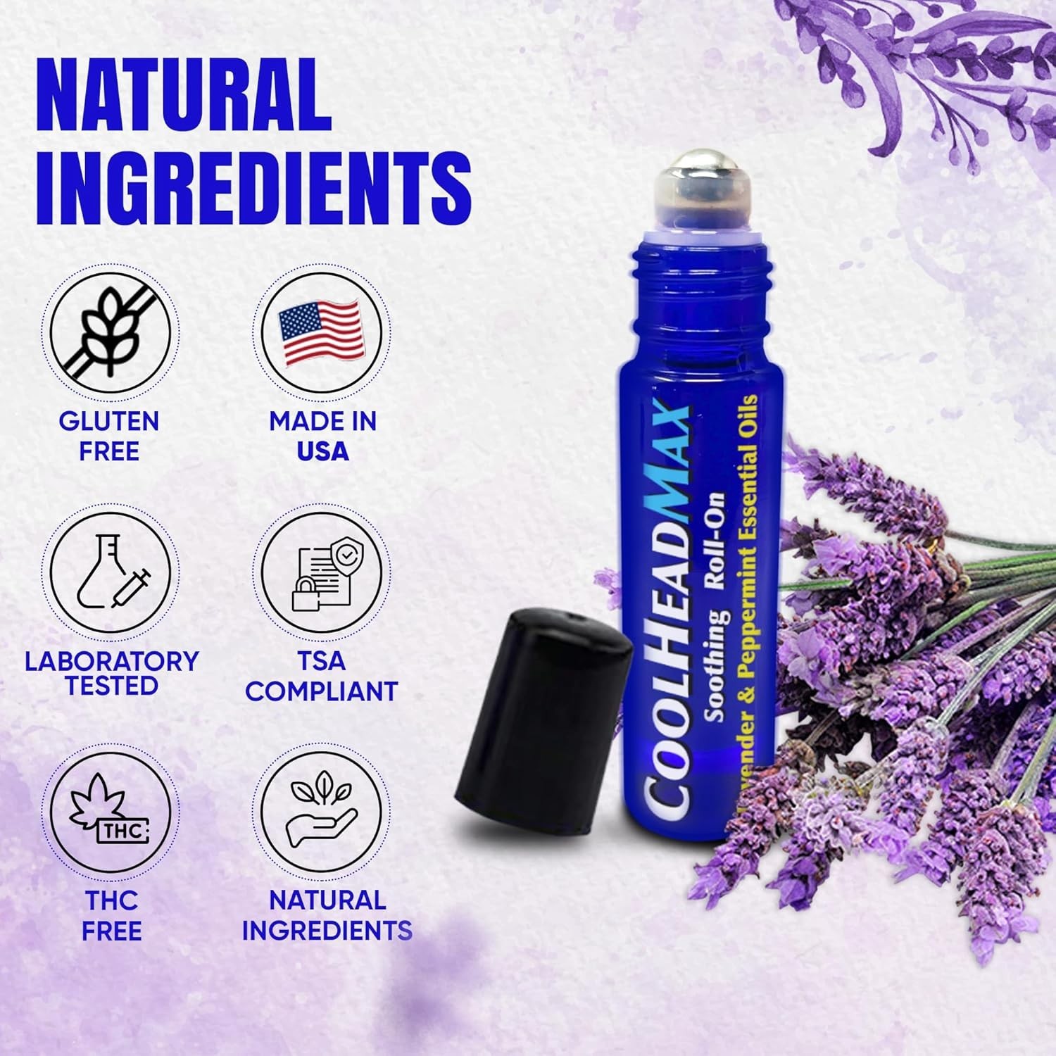 CoolHead Max Roll On, Natural Peppermint Essential Oil Migraine Re…