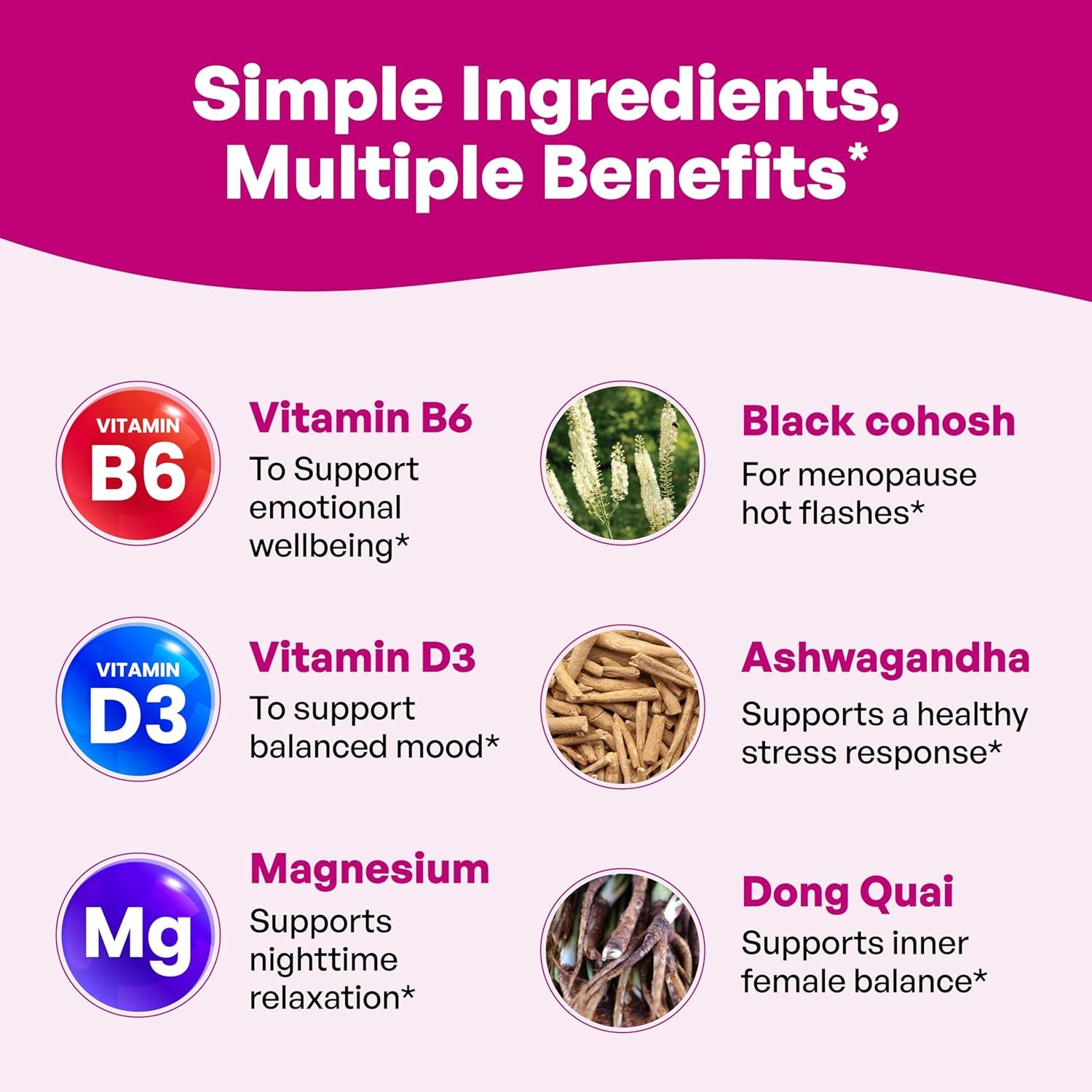 Complete Menopause Support Supplement For Women | With Ashwagandha, Black Cohosh