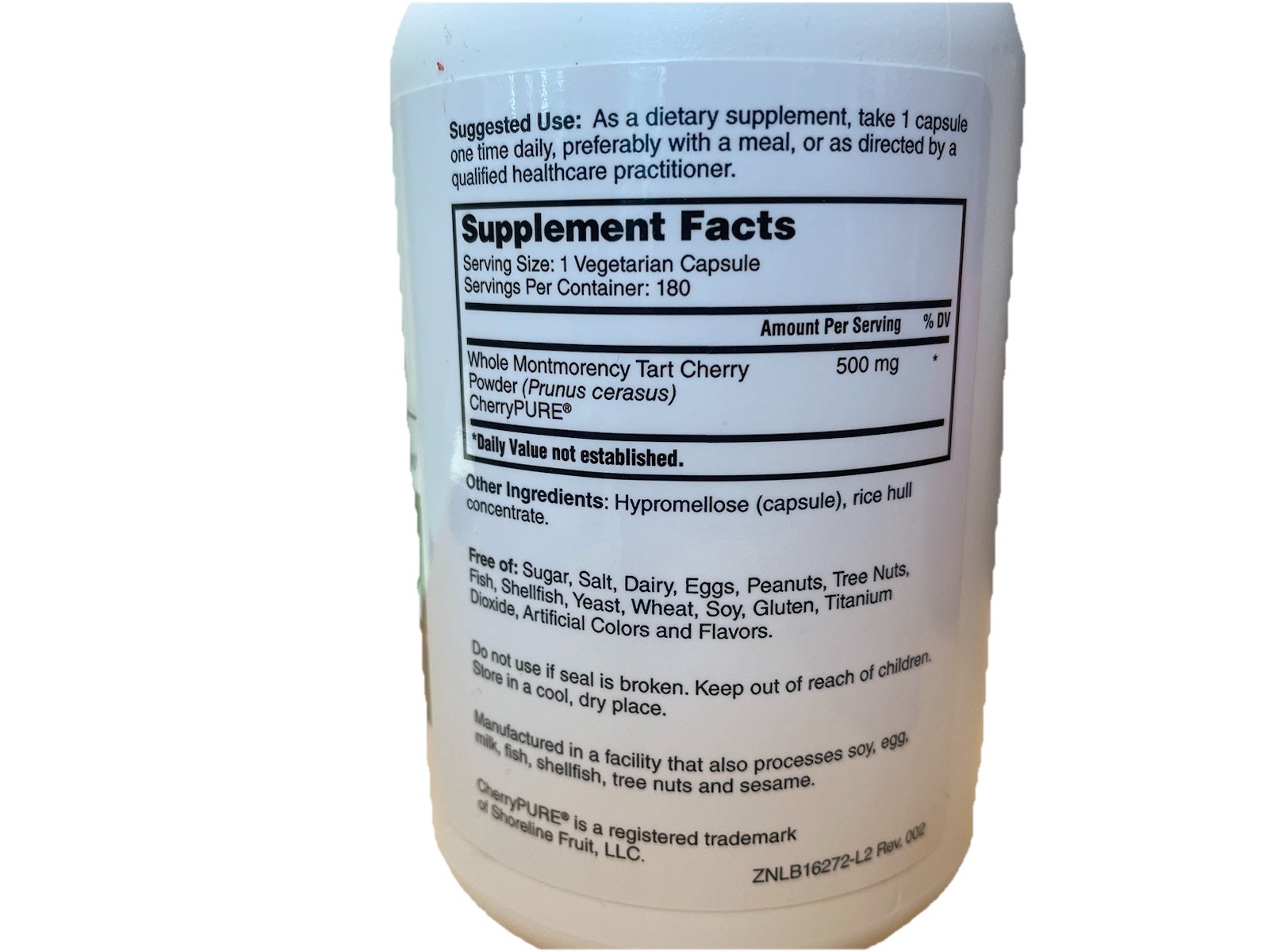 Natures Lab Tart Cherry Extract Antioxidant Supp Dietary 500mg 180 Caps Non-GMO
