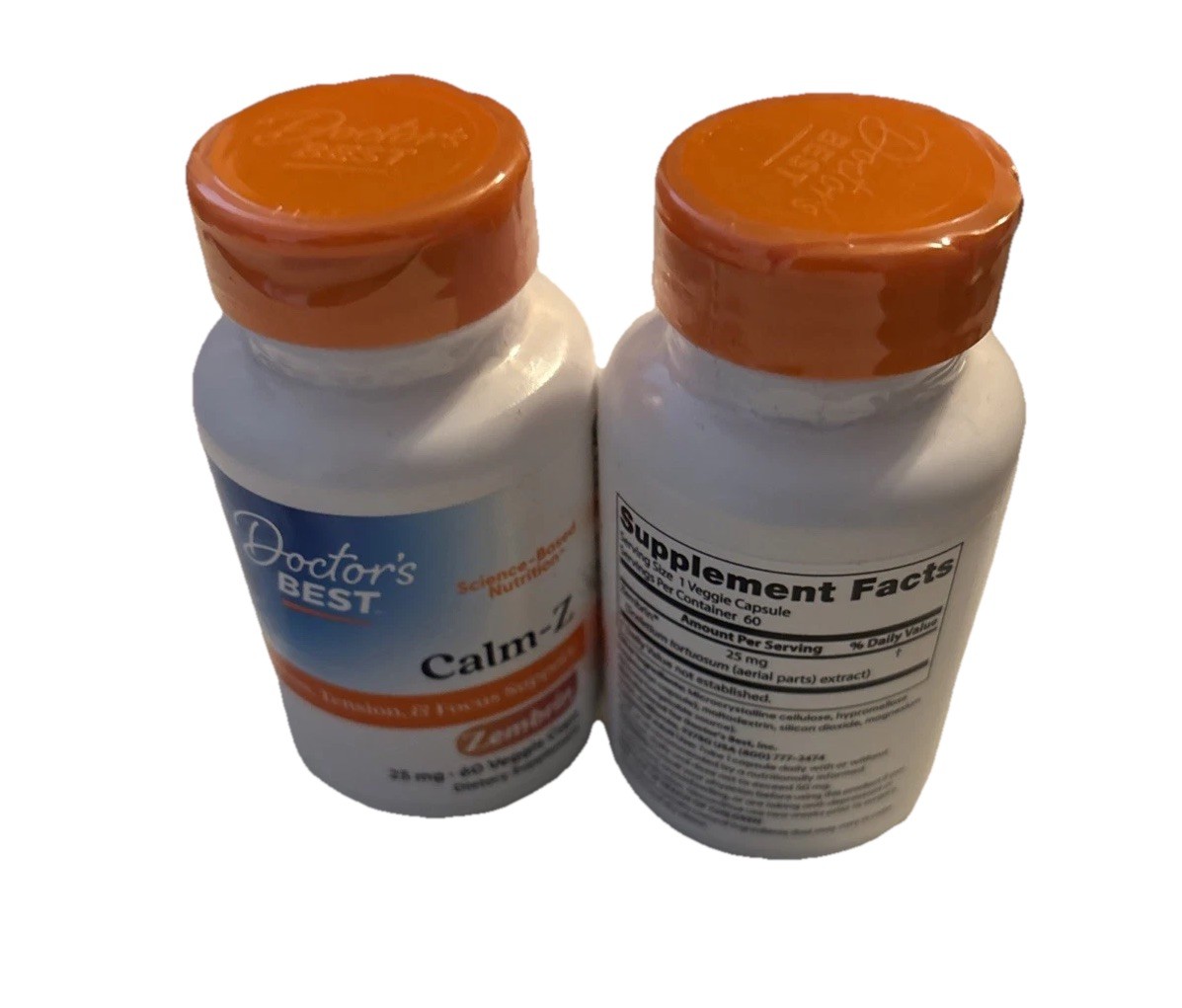 2 Pk Doctor’s Best Calm-Z Zembrin 25mg 60 caps 120 Total EXP 02/27 Free Ship
