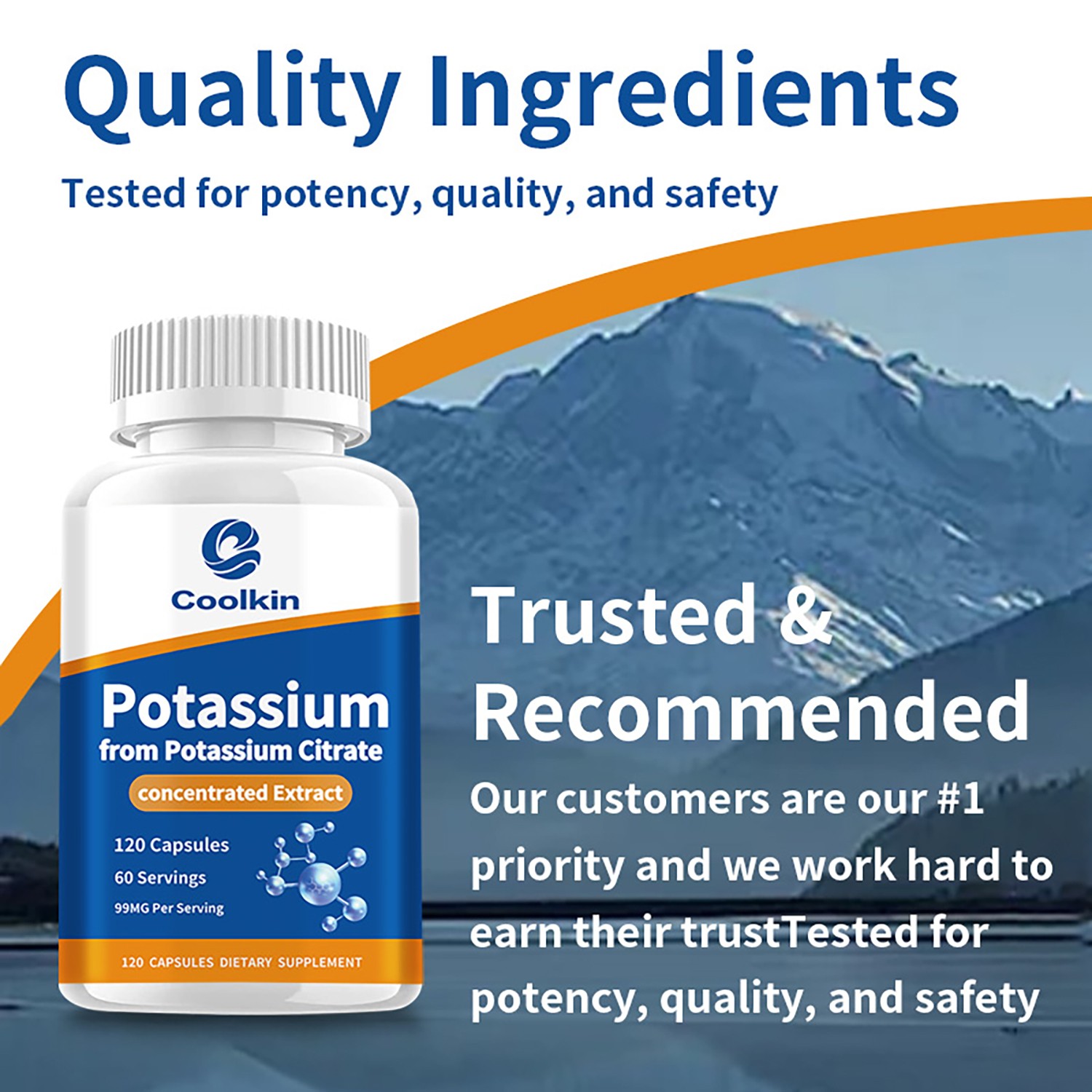 Potassium 120pcs – High Absorption, Heart Health Support, Gluten Free & Non-GMO