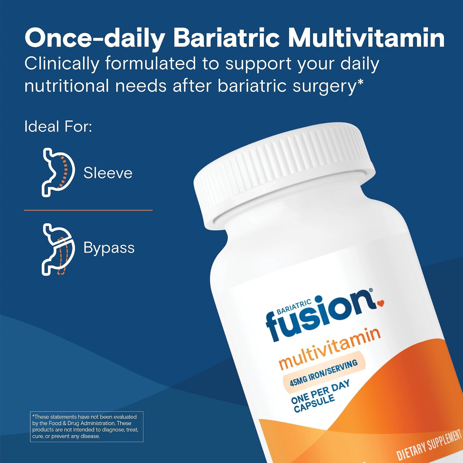 Bariatric Fusion Multivitamin with Iron for Women and Men | Once Daily Capsul…