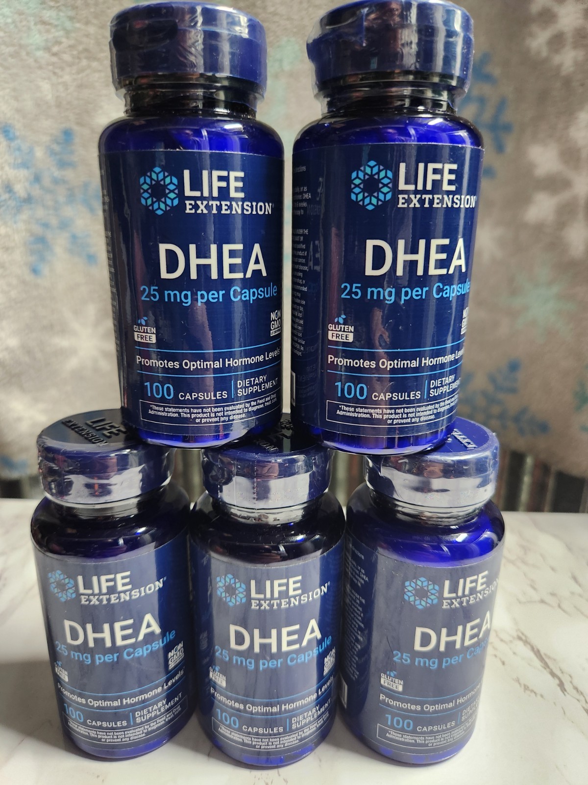 5x Life Extension DHEA 25 mg – 100 Capsules – Newest Expiration! 06/27