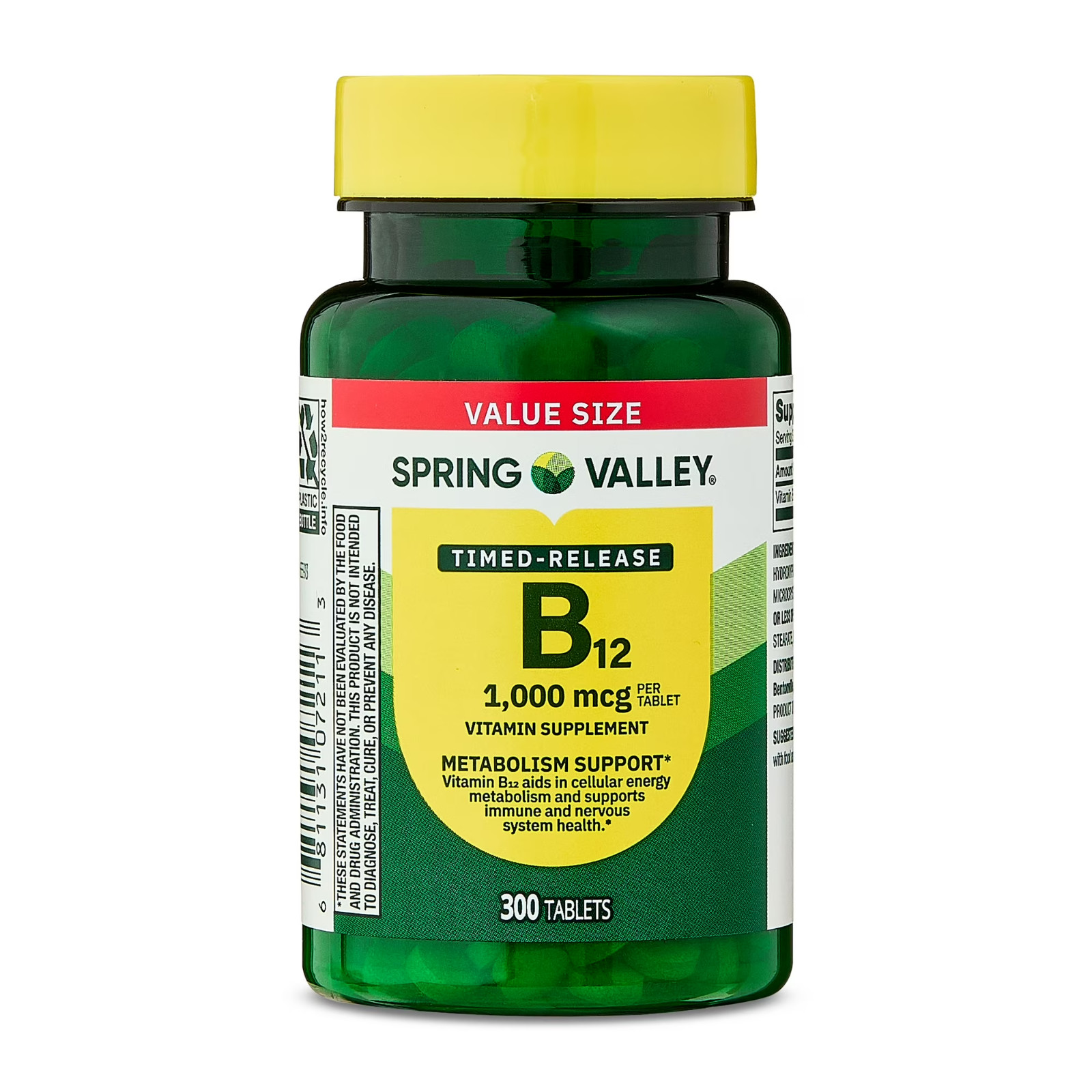 Spring Valley Vitamin B12 1000 Mcg Timed Release Tablets, 300 Count ( 1 PACK )
