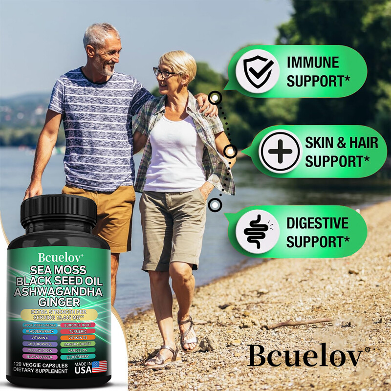 Sea Moss (Black Seed Oil, Turmeric, Ashwagandha,Ginger,Vitamin C) Immune Support