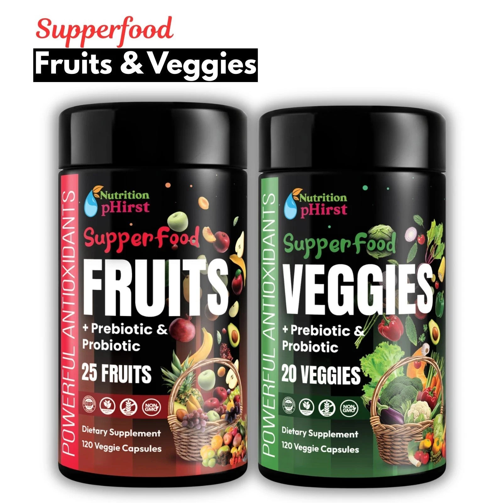 Superfood Vegetable & Fruit Blends 240 Capsules 2 Mo Supply 12/2027 New Sealed