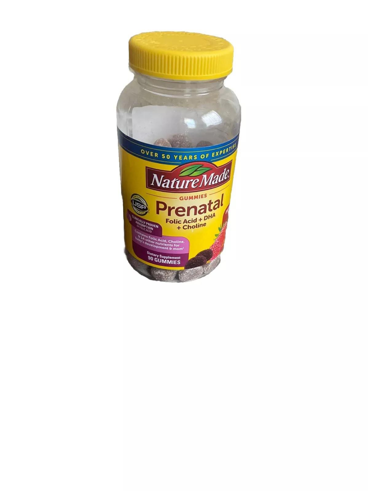 NATURE MADE PRENATAL Gummies FOLIC ACID,+ DHA + CHOLINE 90 GUMMIES Exp:05/2025