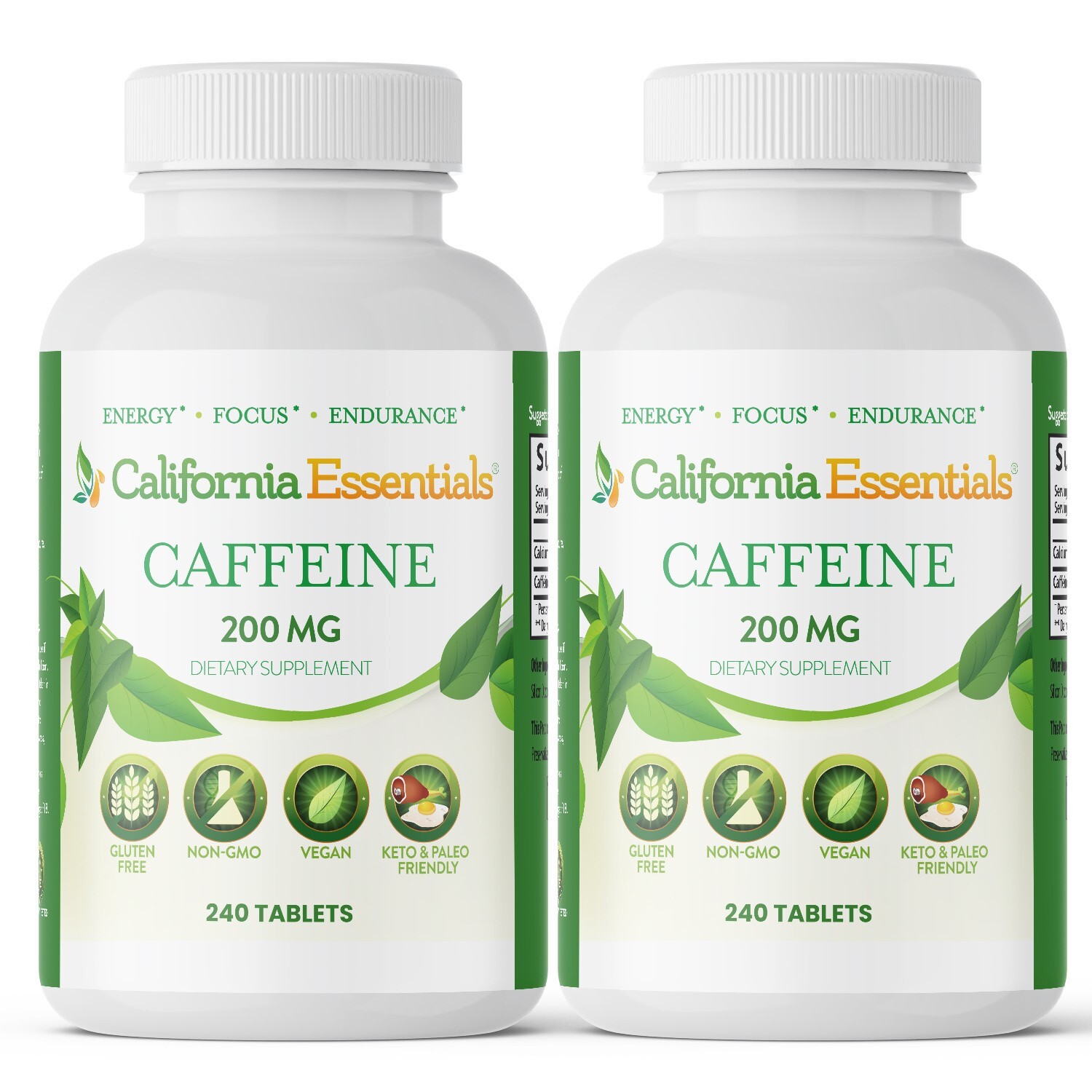 California Essentials Caffeine Pills 240 Tablets 200mg Per Serving – Pack of 2