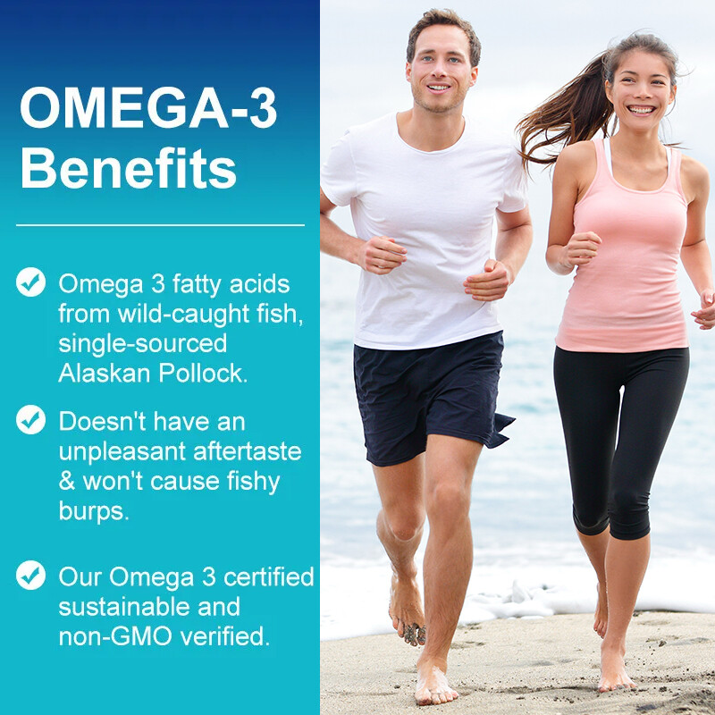 (1-4 Pack)Omega 3 Fish Oil Capsules 3x Strength 3600mg EPA & DHA,Highest Potency