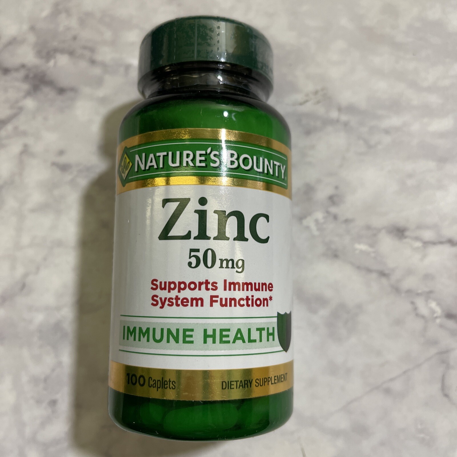 Nature’s Bounty Zinc 50mg Caplets – 100 Count Exp 12/24