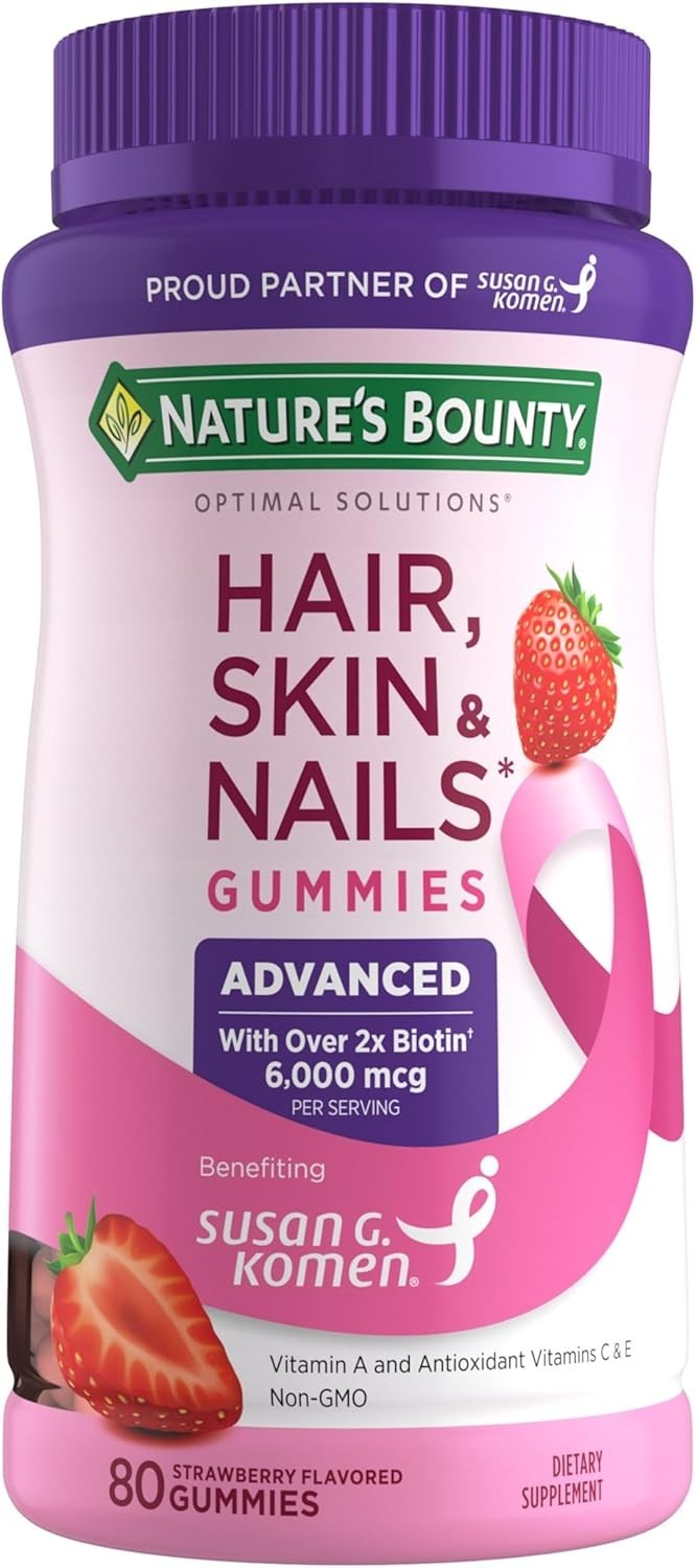 Advanced Hair, Skin & Nails 2 x Biotin Gummies 6000 mcg 240 count – 3 Pack of 80