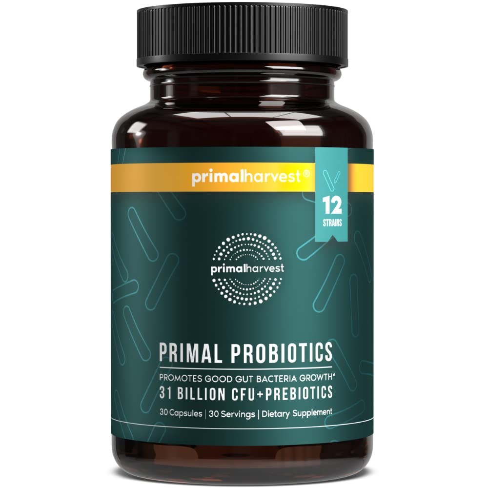 Primal Harvest Probiotics for Women & Men Daily Probiotic Supplement with 12 St