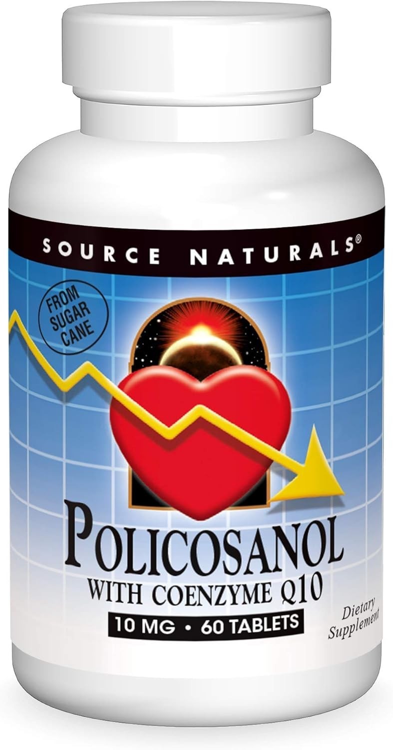 Policosanol 10mg with Coenzyme Q10 – 60 Vegetarian Tablets for Heart Health