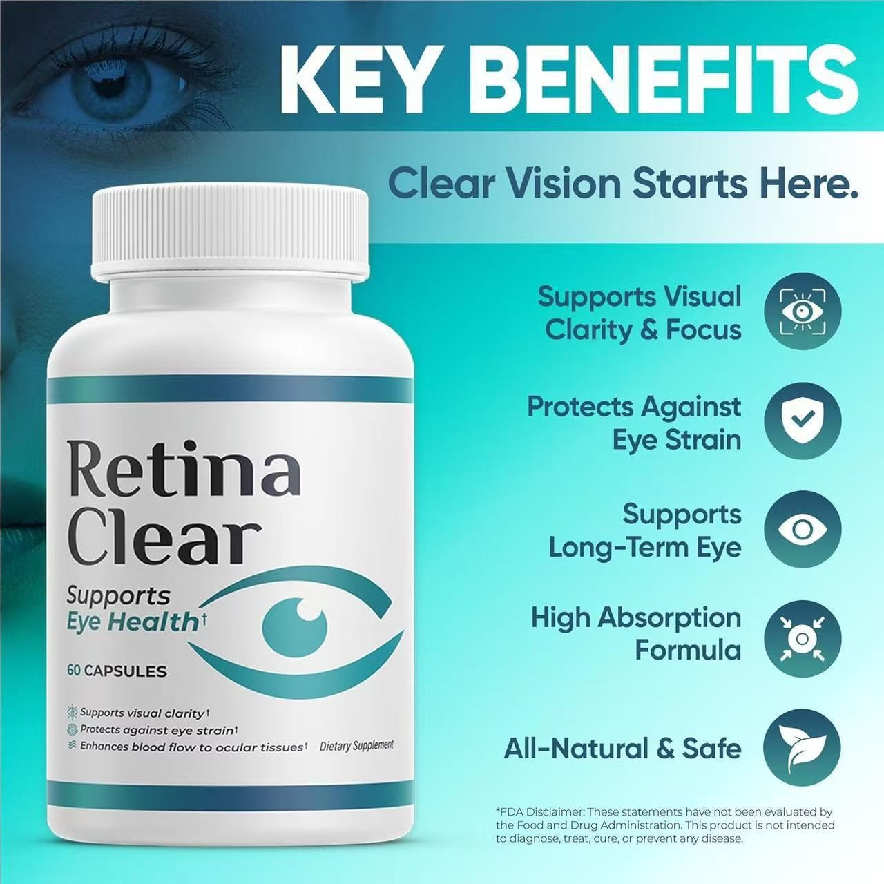 Daily Eye Vitamins Supplement Blue Light Protection Vision Support