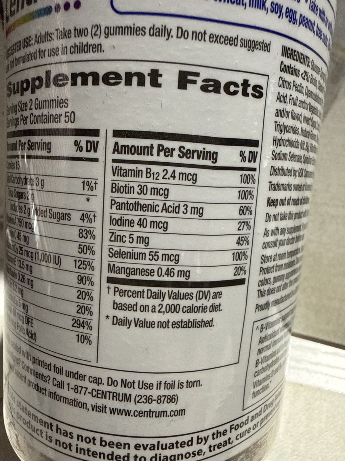 Centrum MEN MultiGummies ; 100 Gummies Exp 09/26