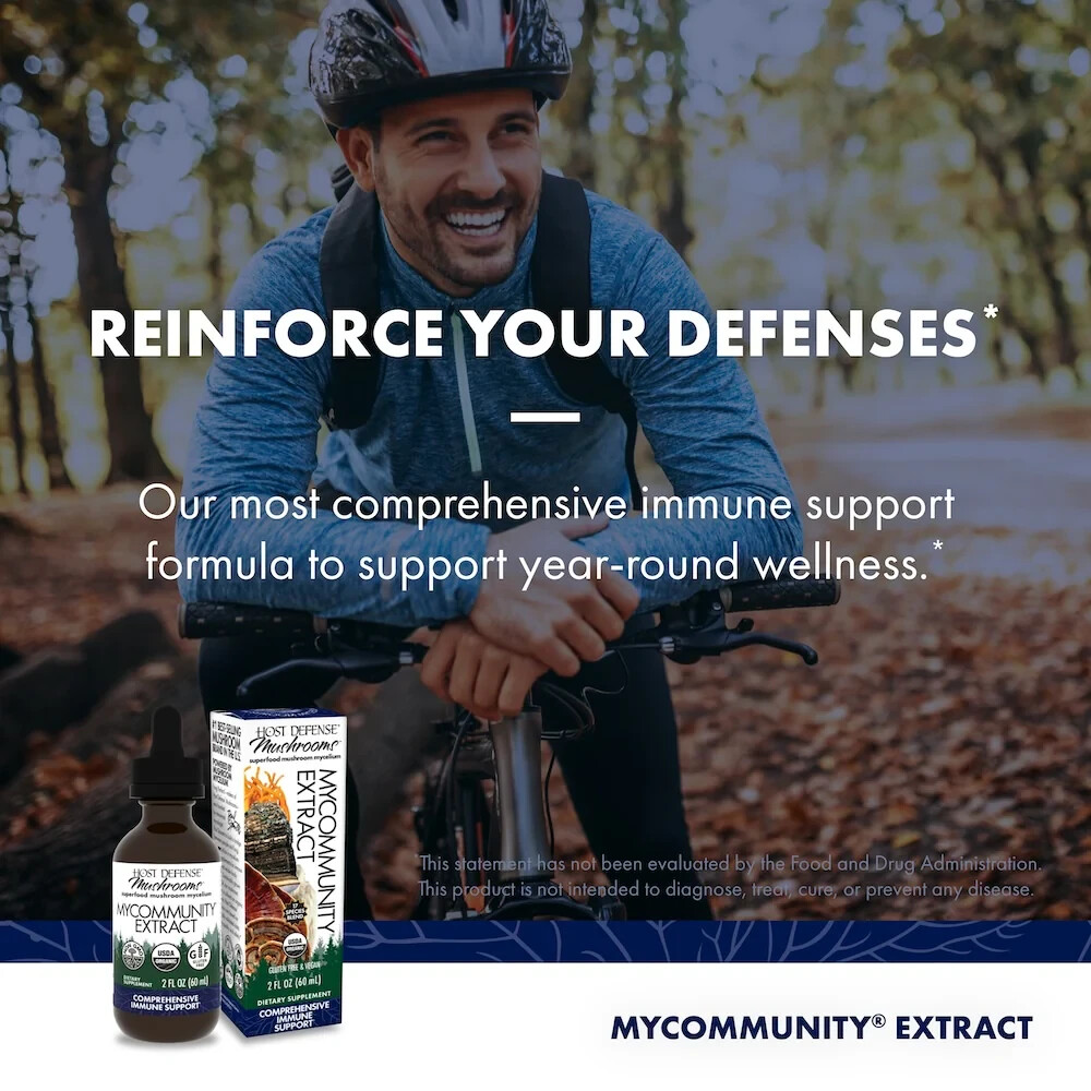 Host Defense MyCommunity Extract 2 Oz Organic Immune Support Fungi Perfecti