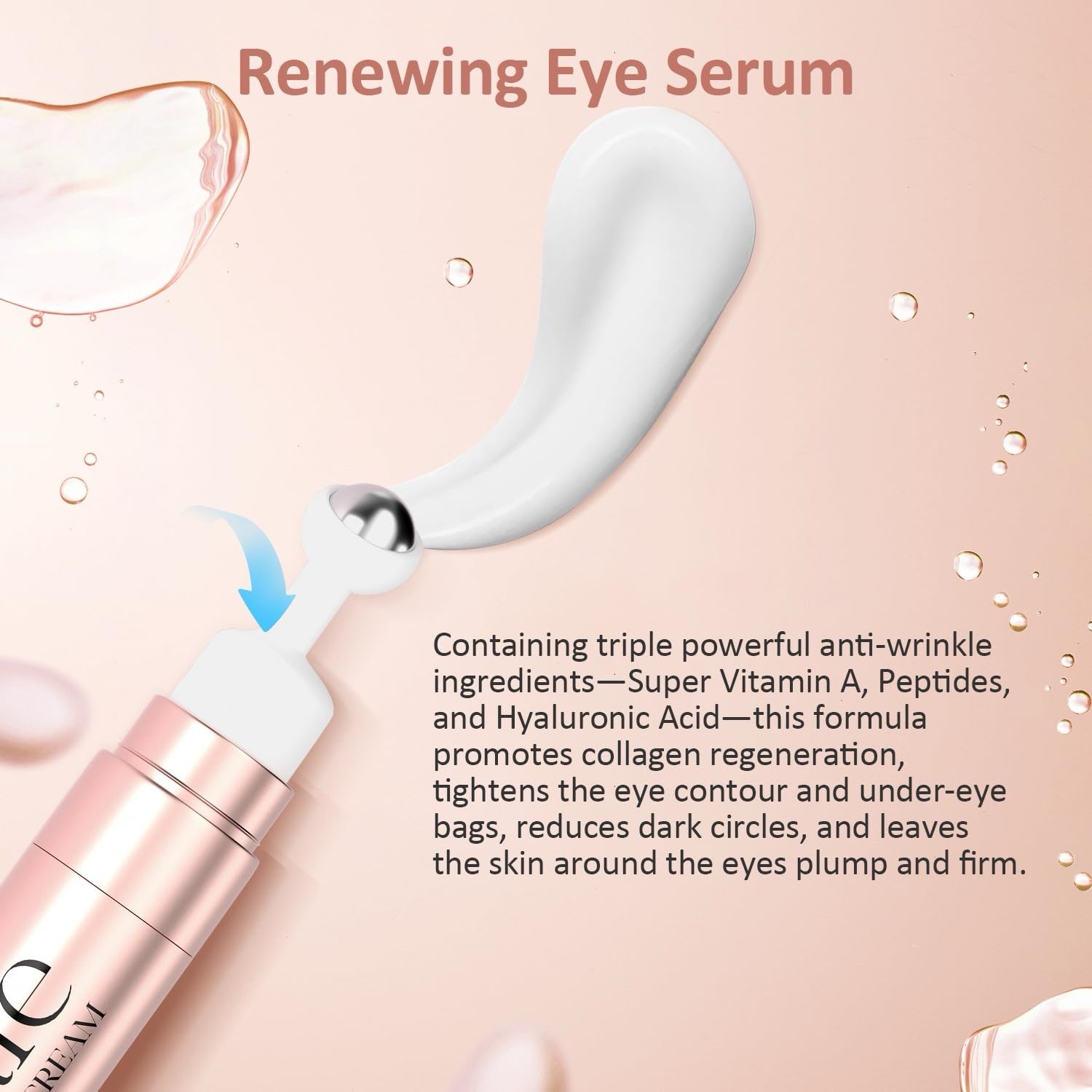 (x2) Lenaale DePuffing Eye Serum with Super Vitamin A, Peptides (0.53 Ounce)
