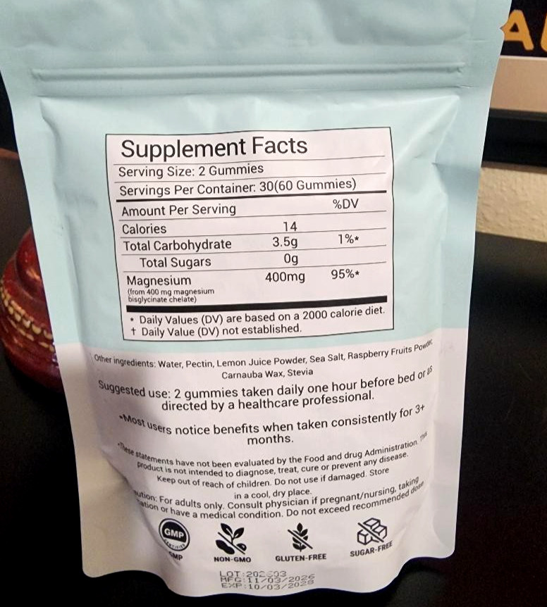 SPNutrition Magnesium Bisglycinate Gummies (60) Raspberry Flavor SEALED +GIFT