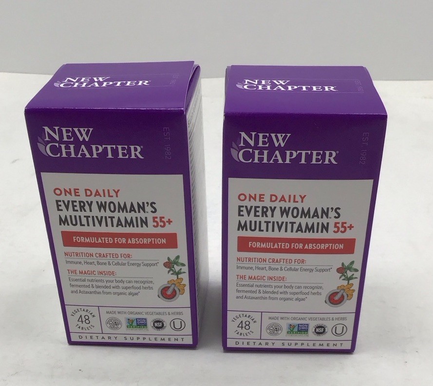 2X NEW CHAPTER ONE DAILY WOMANS MULTIVITAMIN 55+ 48 TABLETS SEALED EXP 12/26