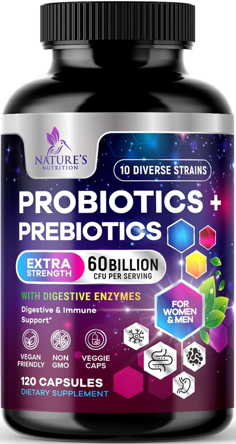 Daily Probiotic for Women & Men 60 Billion CFU 10 Strains Supplement Lactobacill