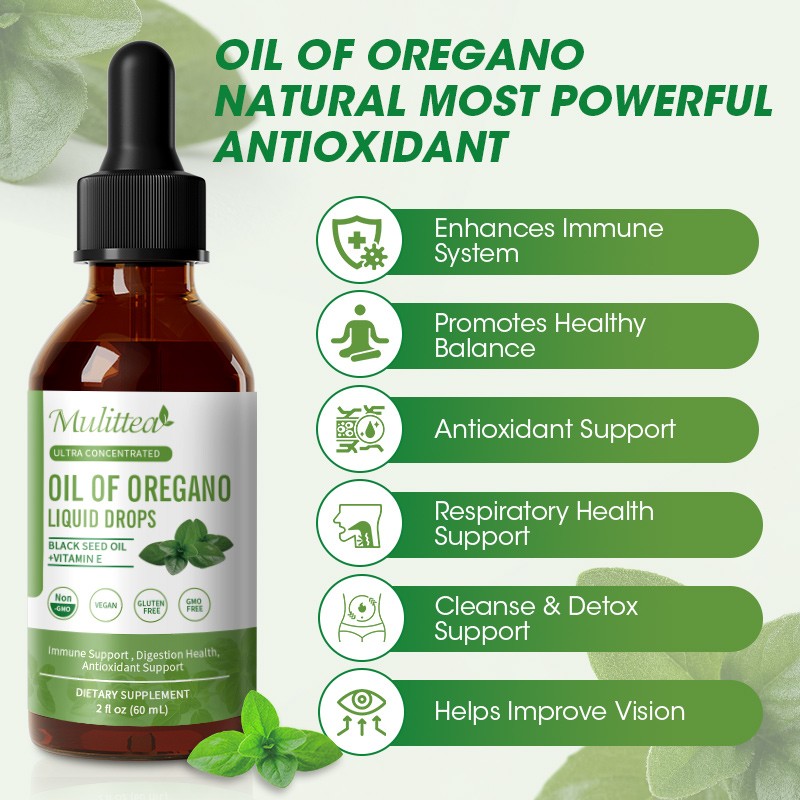 180ML Organic Oil of Oregano 6 fl oz Liquid Vegan with Black Seed Oil