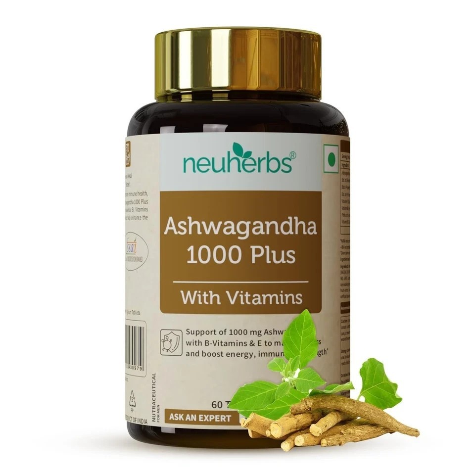 Ashwagandha 1000mg Tablets | Manage Anxiety & Stress Relief | (Pack of 2) M696