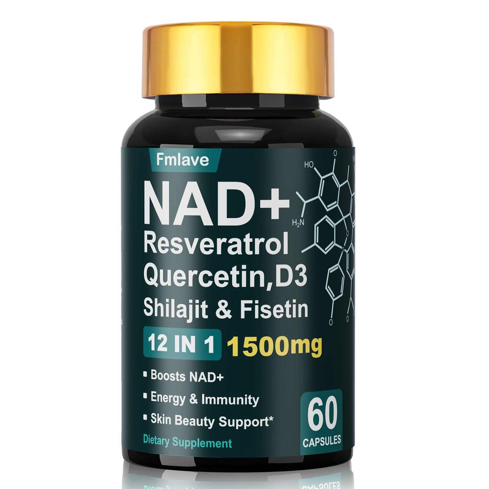 NAD+ Supplement for Anti-Aging Energy Focus & Nicotinamide Riboside Resveratrol