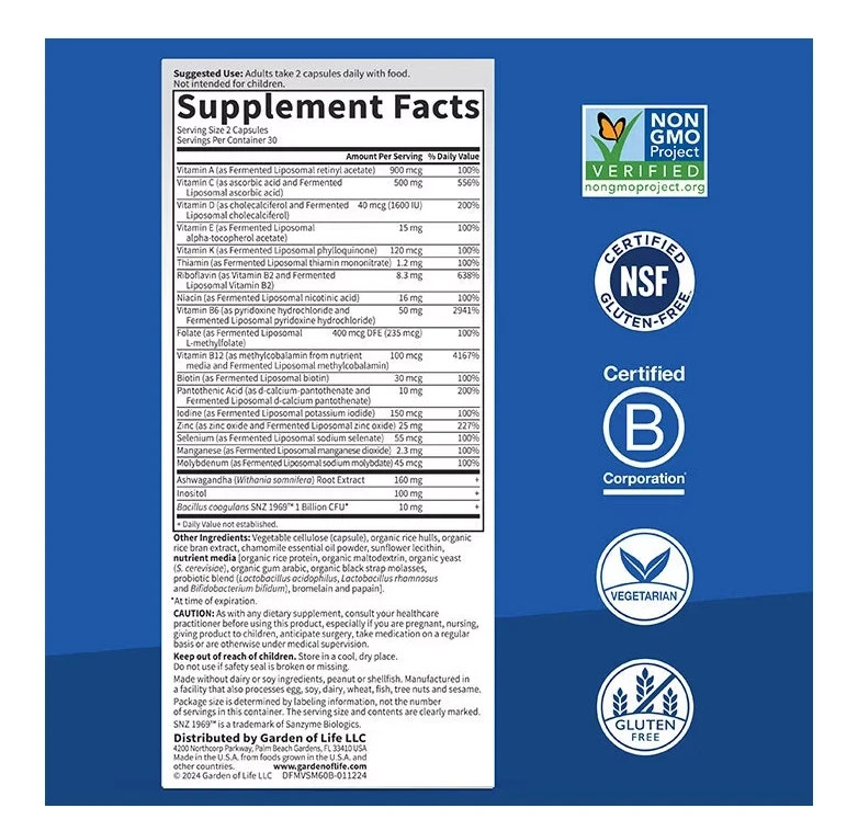Lot of 3x Garden of Life Dr Formulated Multi Stress & Mood Vitamins EXP 2/2026