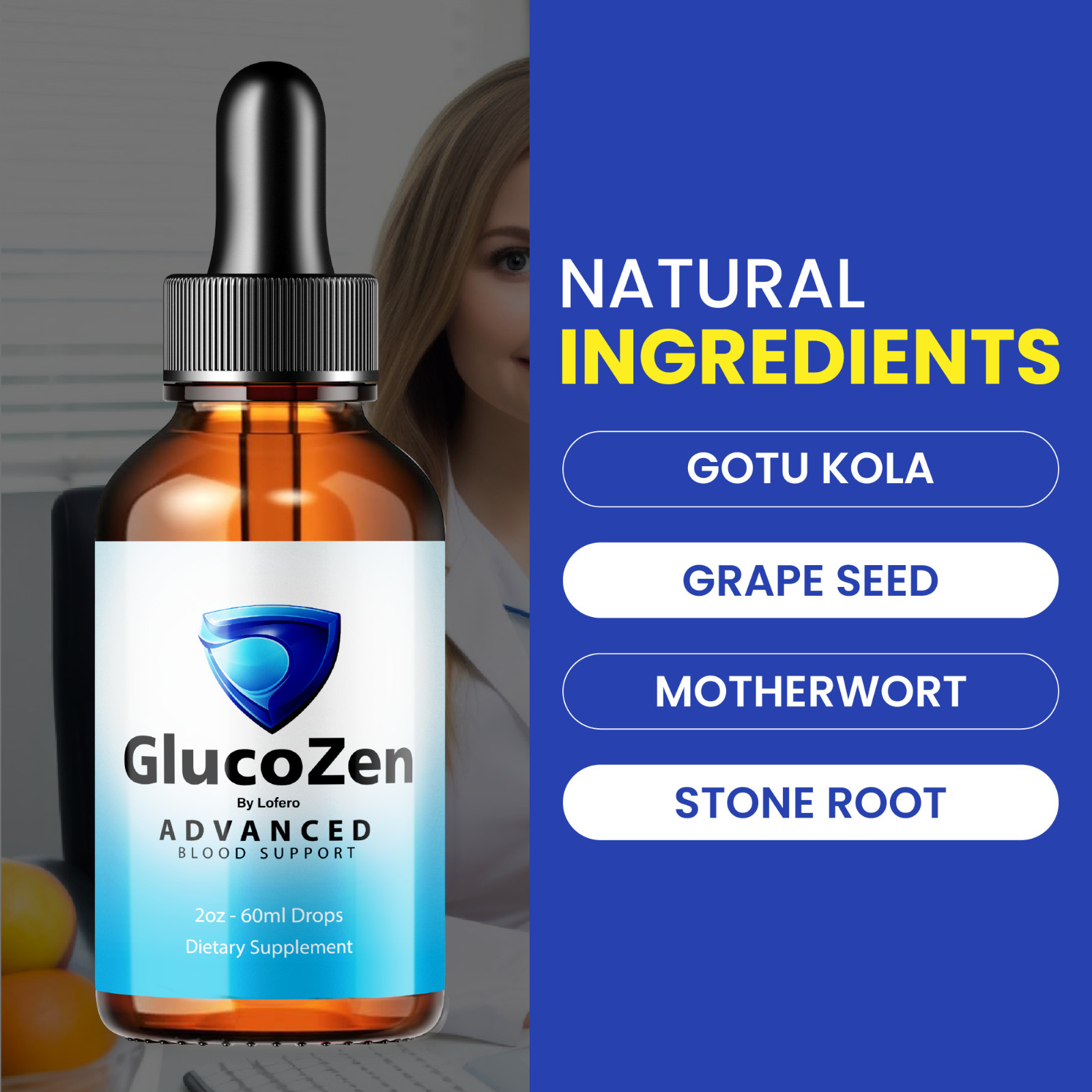 (5 Pack) GlucoZen Advanced Drops Gluco Zen Blood Sugar Liquid Supplement (10 oz)