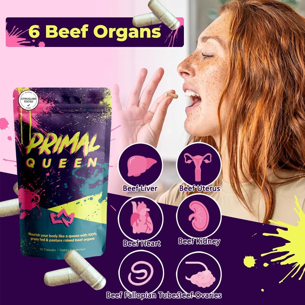 NEW Primal Queen Beef Organ Supplement for Women 60ct – 1 MONTH SUPPLY