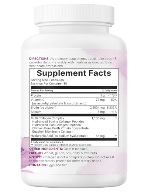 Micro Ingredients Multi Collagen Pills for Women & Men, 240 Capsules++