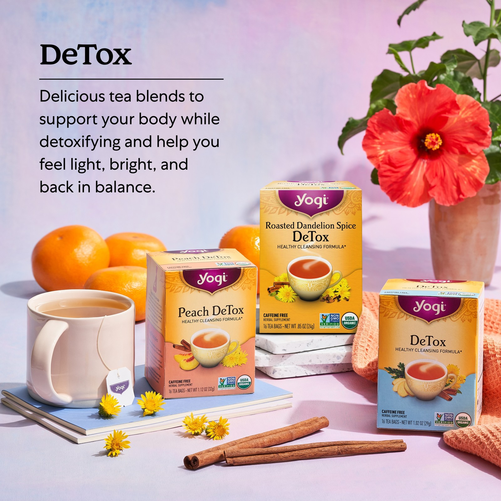 Yogi Tea – Soothing Rose Hibiscus Skin DeTox (6 Pack) – 96 Tea Bags