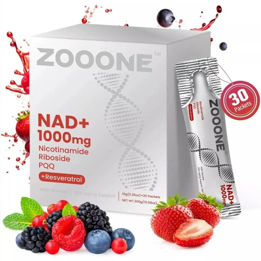 NR1000 Mix Drink NAD+ – Berry Flavor, Energy & Skin Support, 30 ZOOONE NEW! Pack