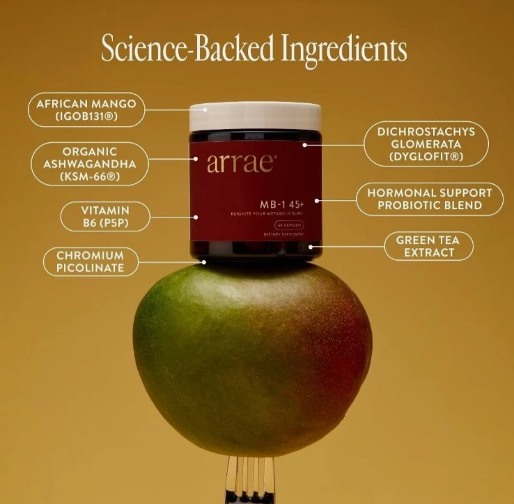 Arrae MB-1 45+ Natural Dietary Supplement | Metabolism & Energy Support | 60 Cap