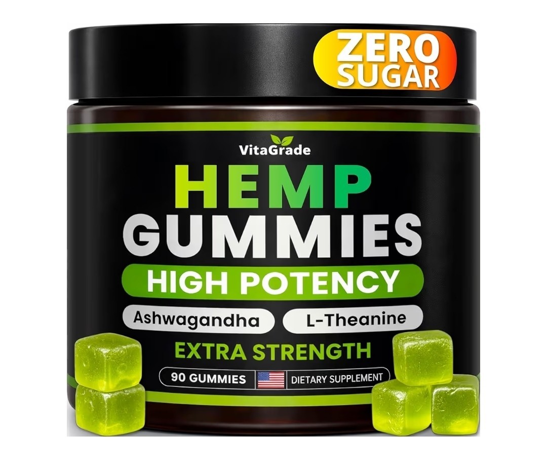 Natural Gummies for Stress Relief – Great for Pain, Insomnia & Anxiety -90ct