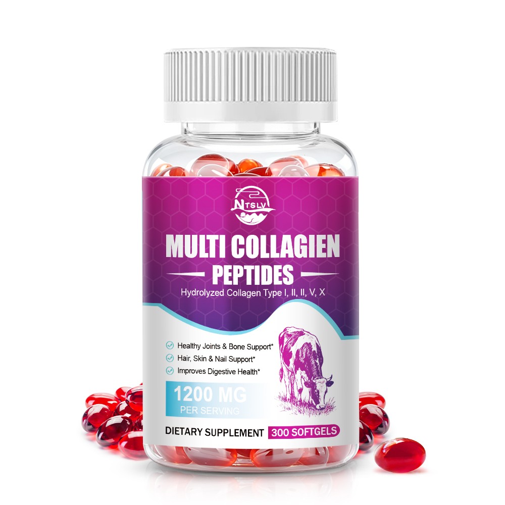 NTSLV Multi Collagen Peptides 1200mg 300 Softgels Beauty Joint Support