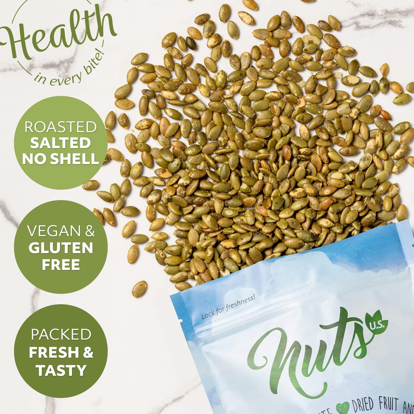 Pumpkin Seeds (Pepitas) | Roasted and Salted | No Shell | 3 LB